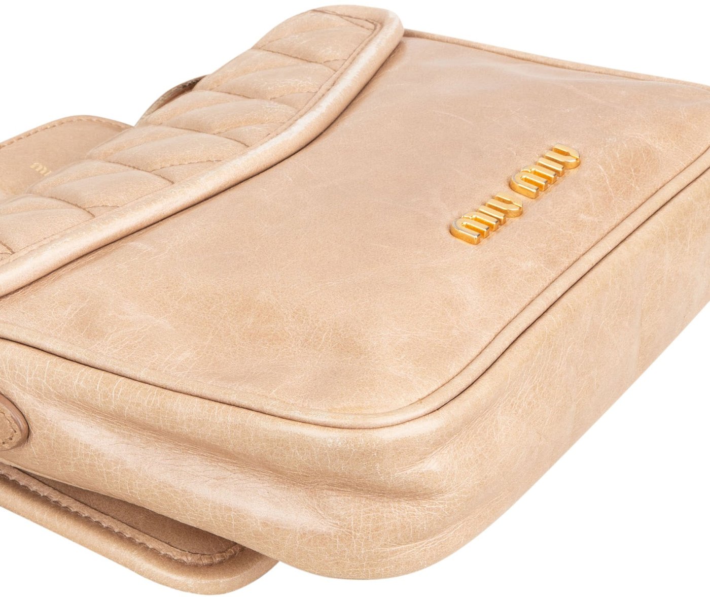 Miu Miu Quilted Vitello Lux Leather Coffer Pochette Crossbody Bag