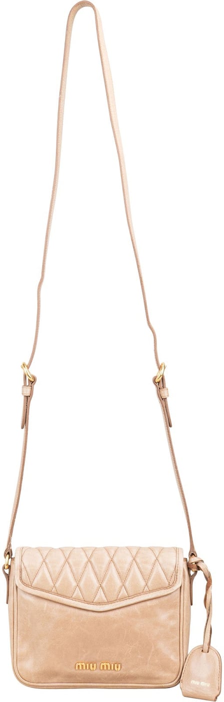 Miu Miu Quilted Vitello Lux Leather Coffer Pochette Crossbody Bag