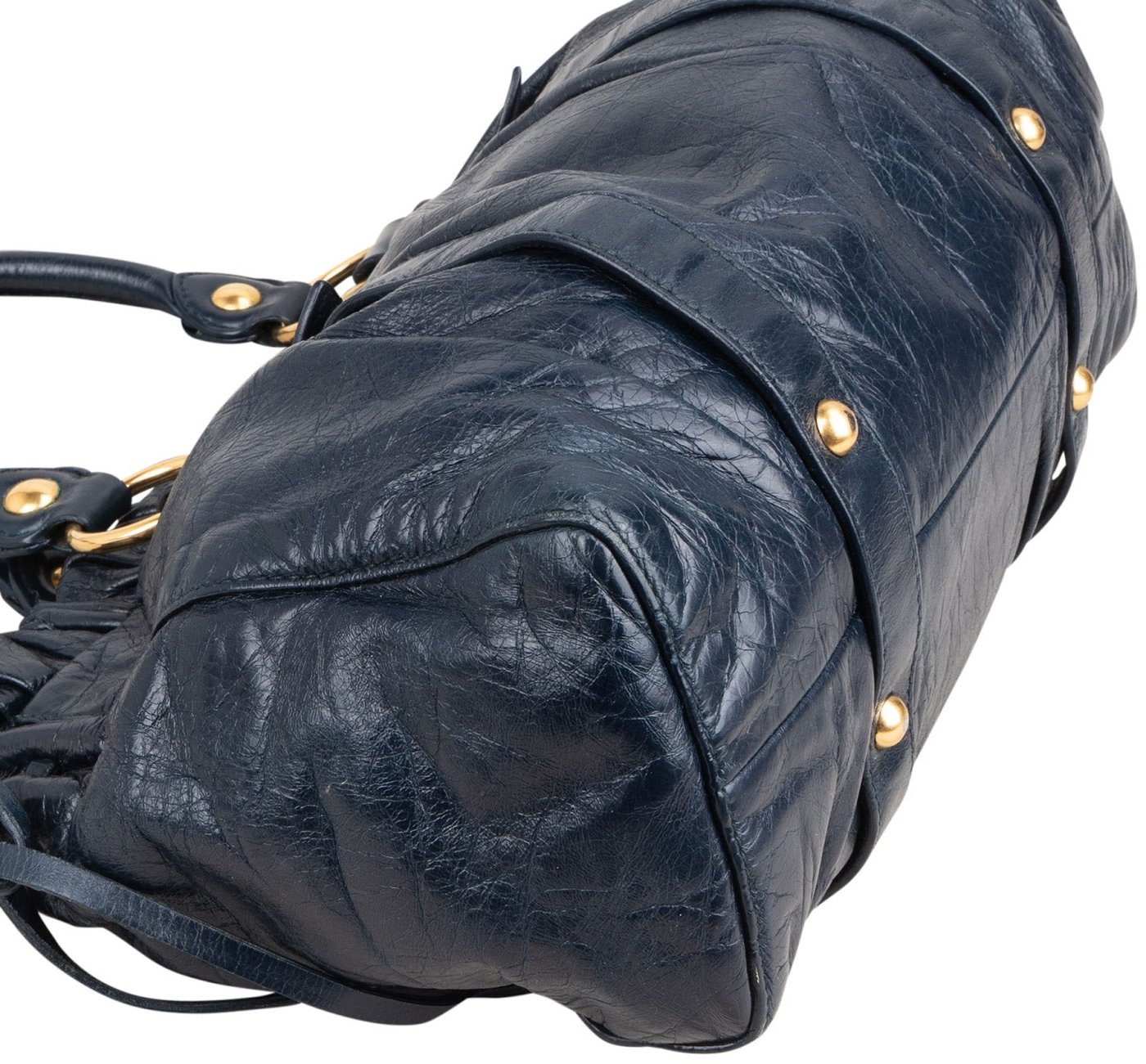 Miu Miu Vitello Lux Leather Drawstring Satchel Handbag
