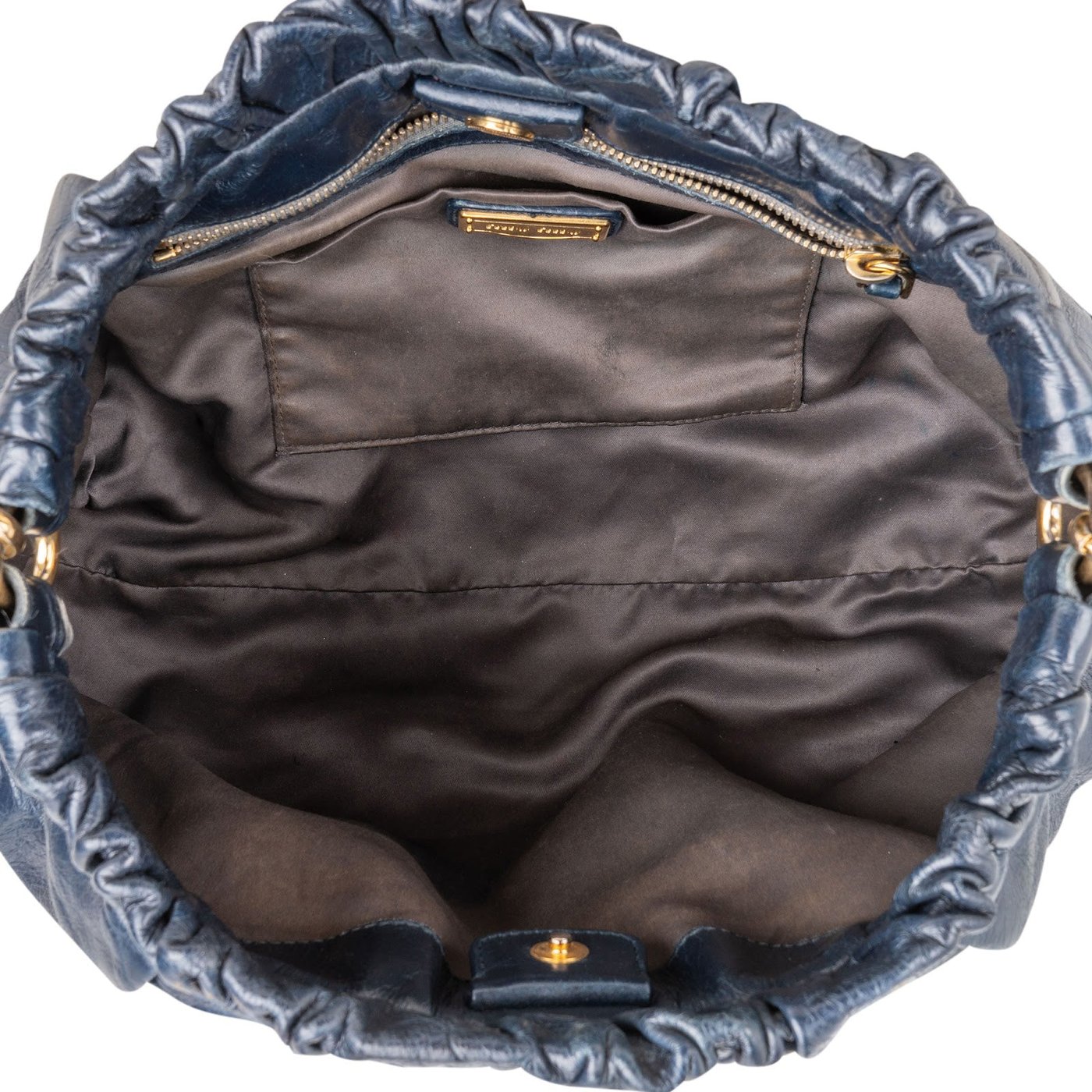 Miu Miu Vitello Lux Leather Drawstring Satchel Handbag