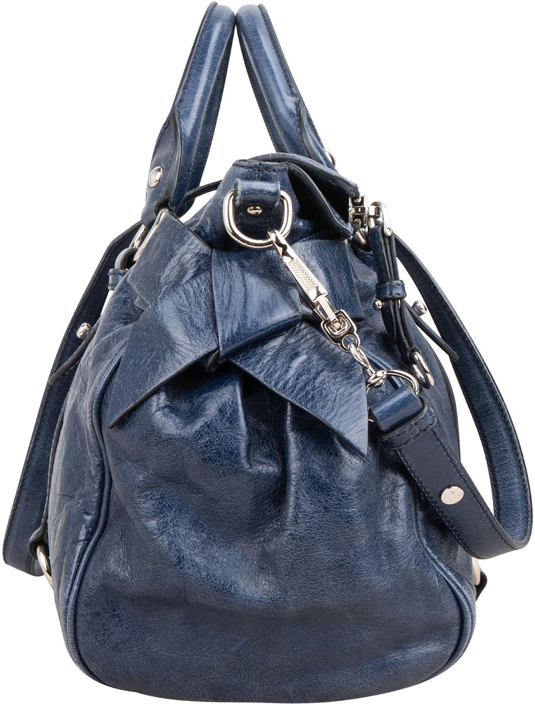 Miu Miu Vitello Lux Leather Bow Satchel Handbag