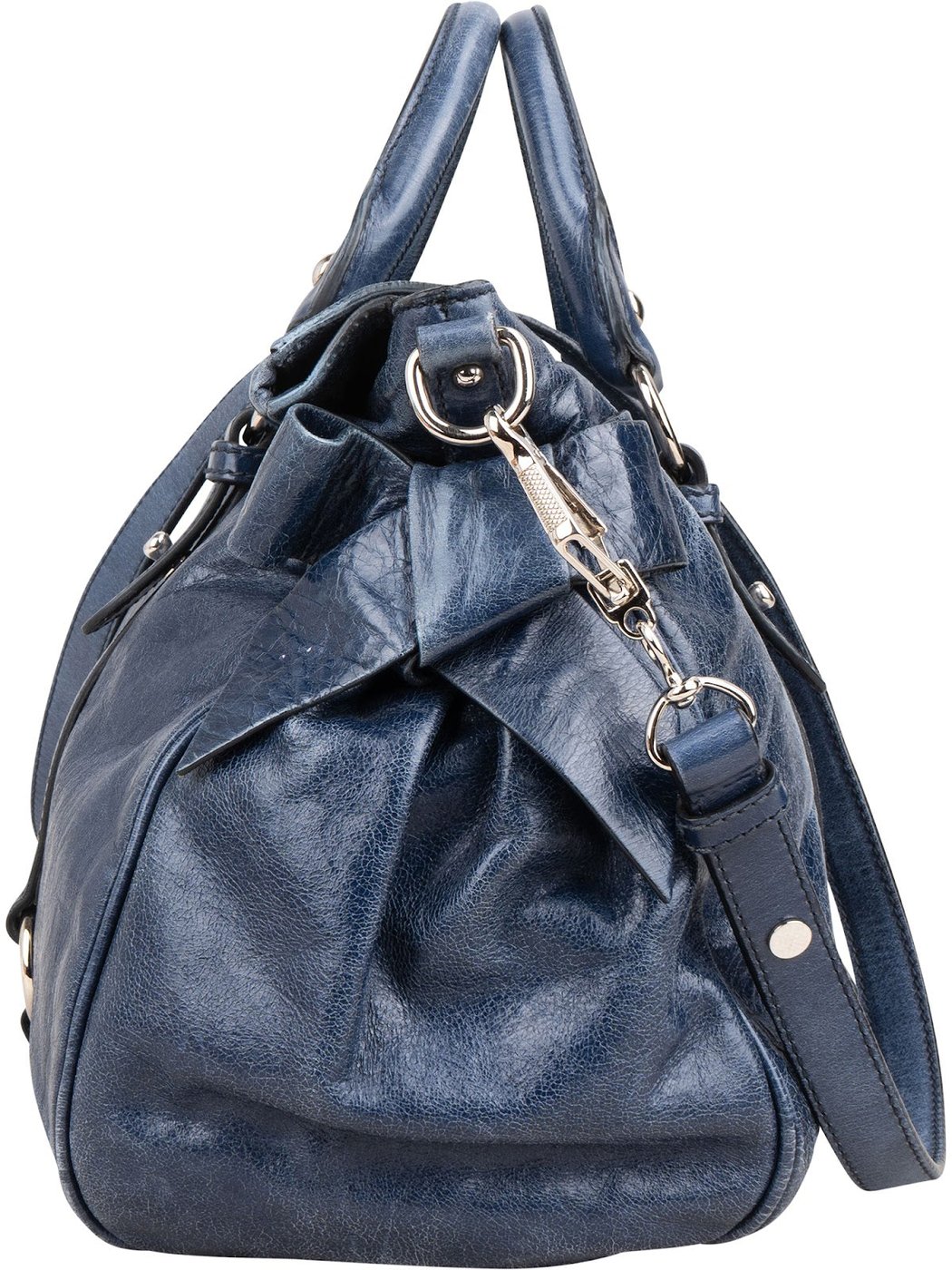 Miu Miu Vitello Lux Leather Bow Satchel Handbag