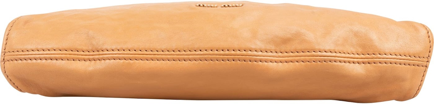Miu Miu Light Brown Calfskin Turnlock Flap Crossbody Bag