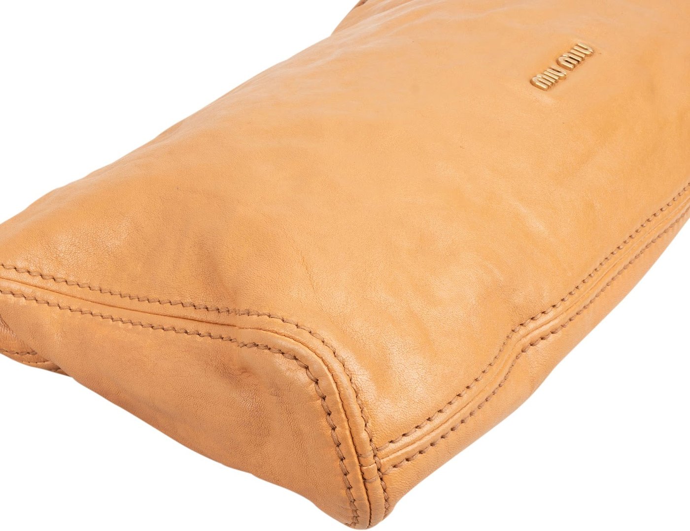 Miu Miu Light Brown Calfskin Turnlock Flap Crossbody Bag