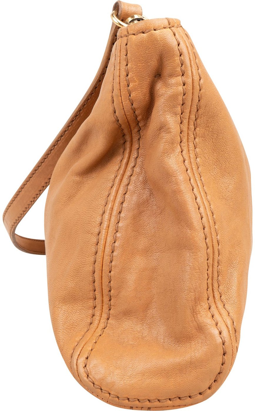Miu Miu Light Brown Calfskin Turnlock Flap Crossbody Bag