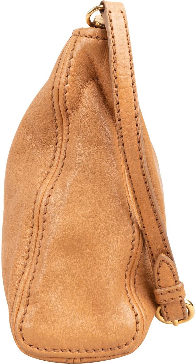 Miu Miu Light Brown Calfskin Turnlock Flap Crossbody Bag