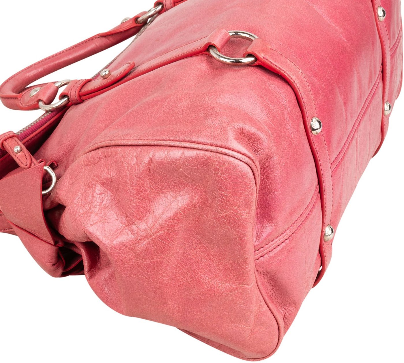 Miu Miu Pink Vitello Lux Leather Bow Satchel Handbag