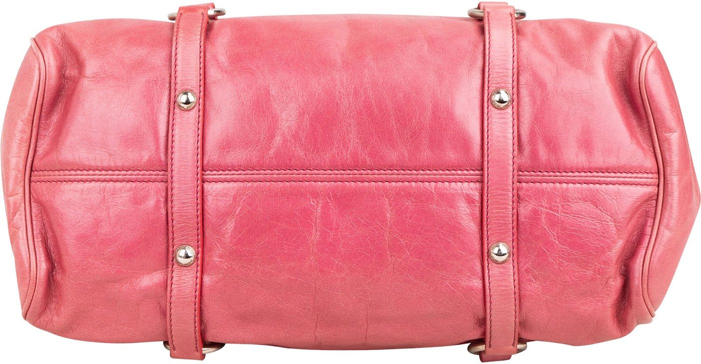 Miu Miu Pink Vitello Lux Leather Bow Satchel Handbag