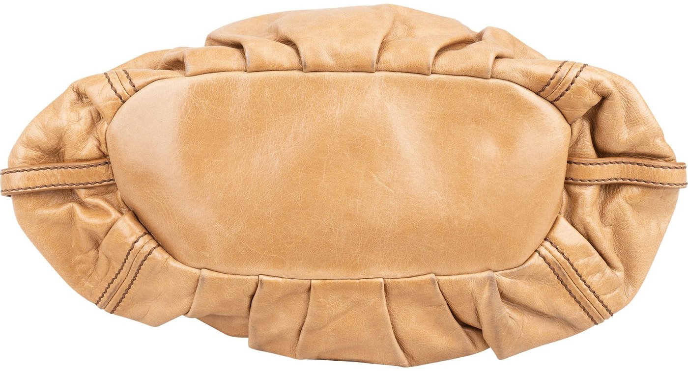 Miu Miu Beige Vitello Lux Leather Hobo Shoulder Bag