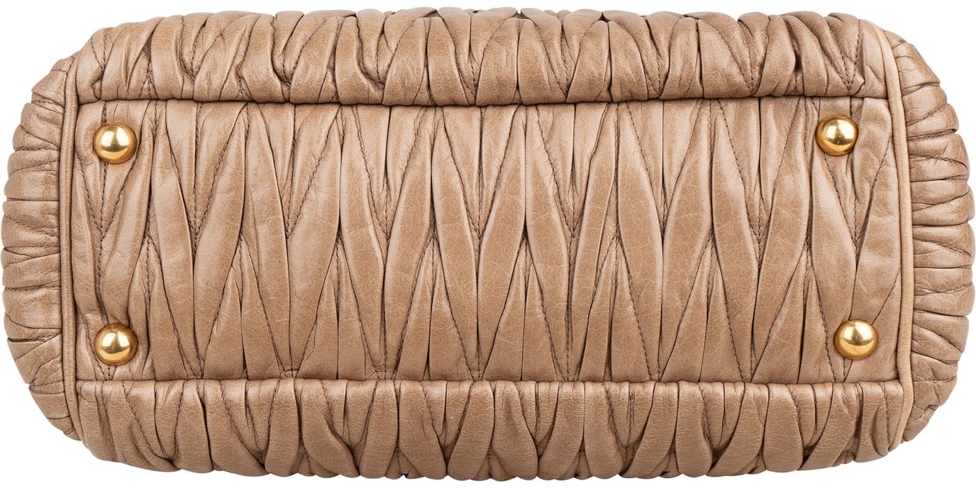 Miu Miu Matelassé Nappa Leather Bowler Hobo Handbag