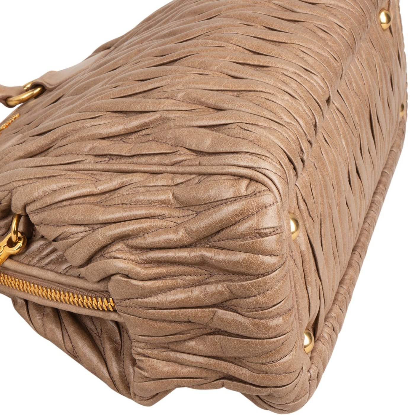 Miu Miu Matelassé Nappa Leather Bowler Hobo Handbag