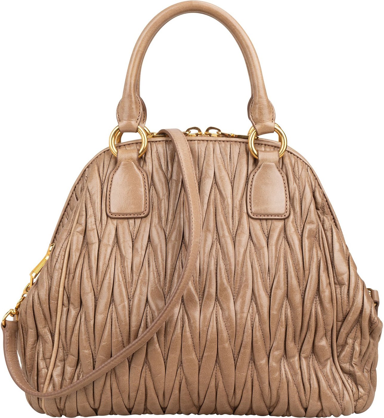 Miu Miu Matelassé Nappa Leather Bowler Hobo Handbag