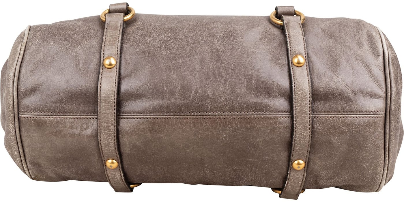 Miu Miu Vitello Lux Leather Drawstring Satchel Handbag