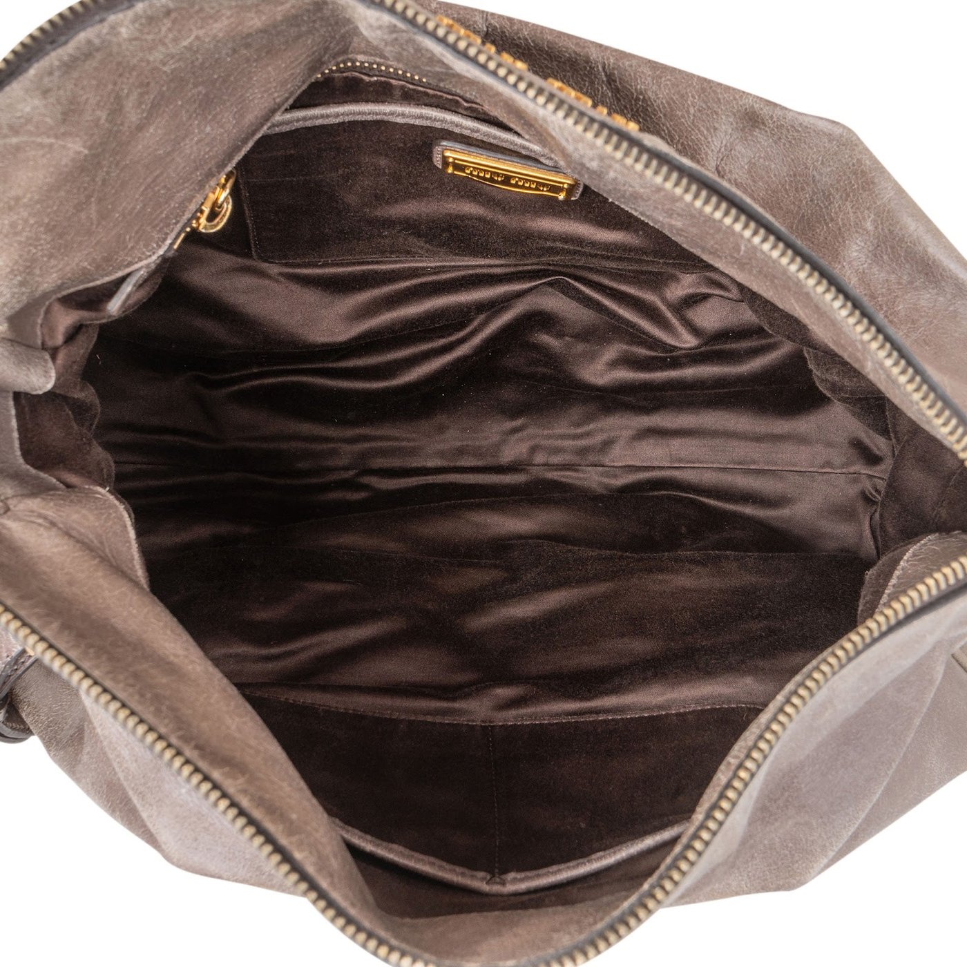 Miu Miu Vitello Lux Leather Drawstring Satchel Handbag