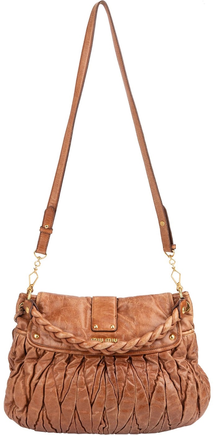 Miu Miu Vitello Lux Leather Coffer Handbag