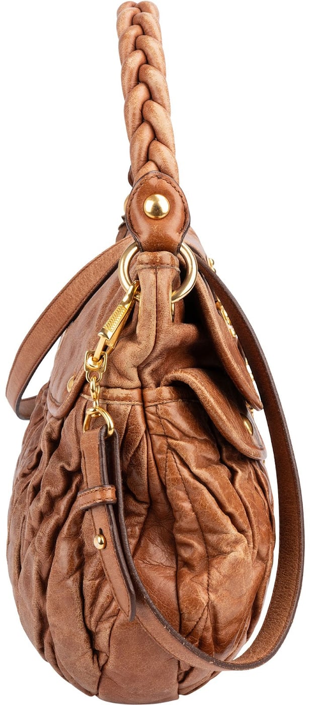 Miu Miu Vitello Lux Leather Coffer Handbag