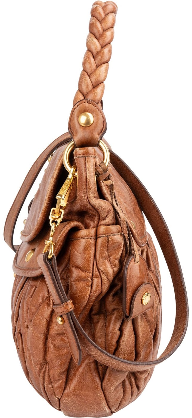 Miu Miu Vitello Lux Leather Coffer Handbag