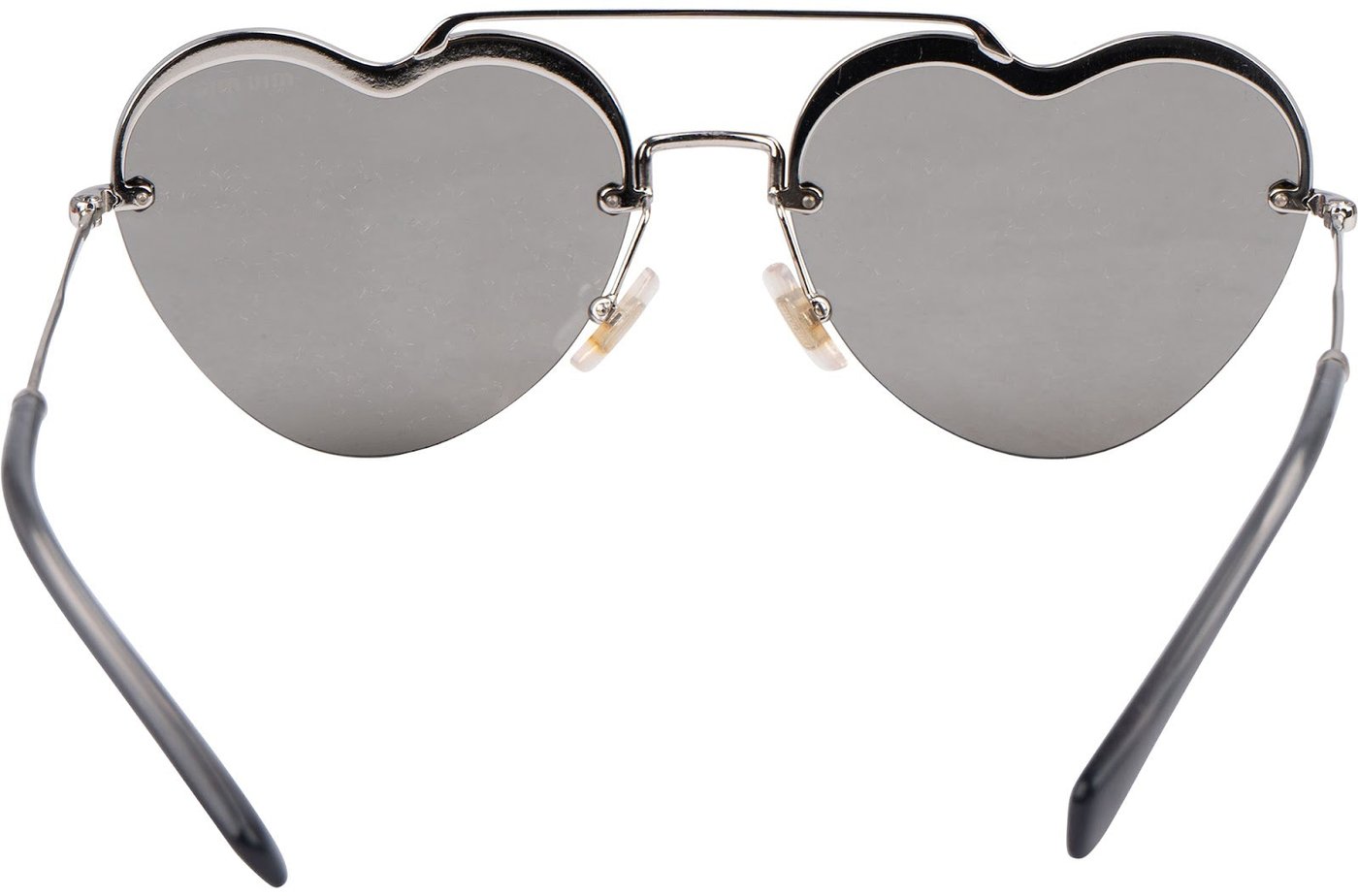 Miu Miu Silver Tone Heart-Shaped Sunglasses SMU62U