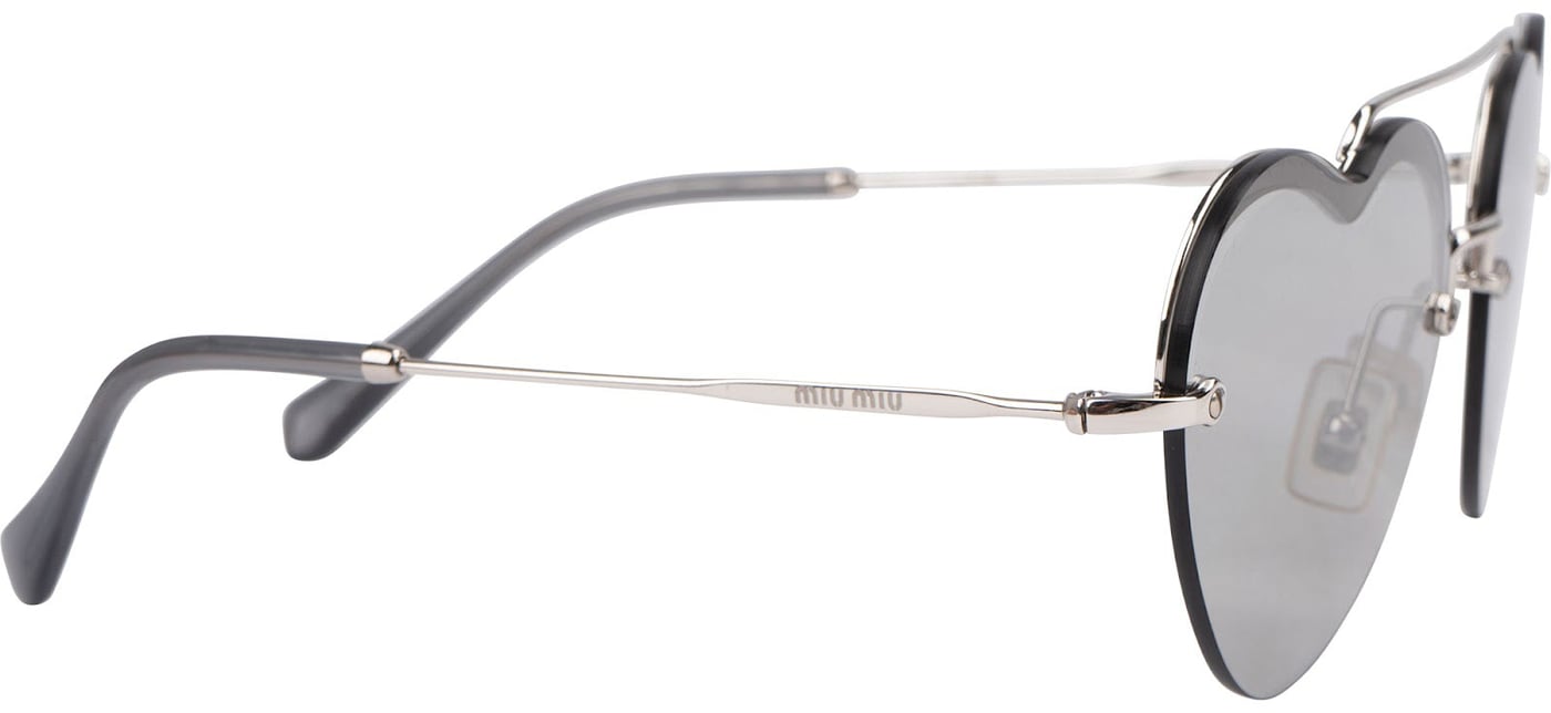 Miu Miu Silver Tone Heart-Shaped Sunglasses SMU62U