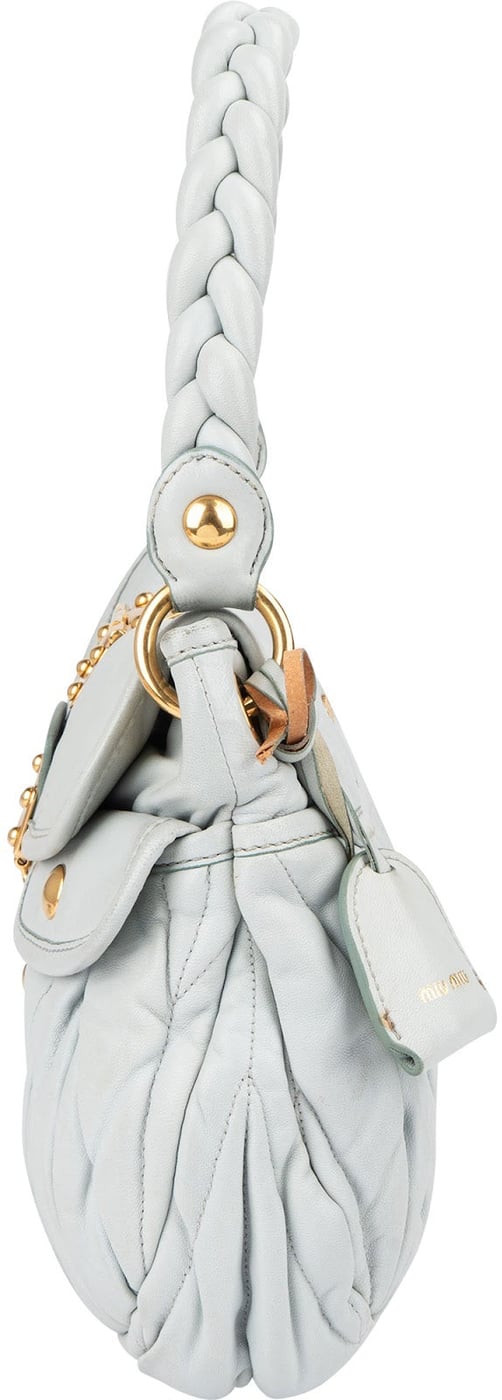 Miu Miu Vitello Lux Coffer Hobo Handbag