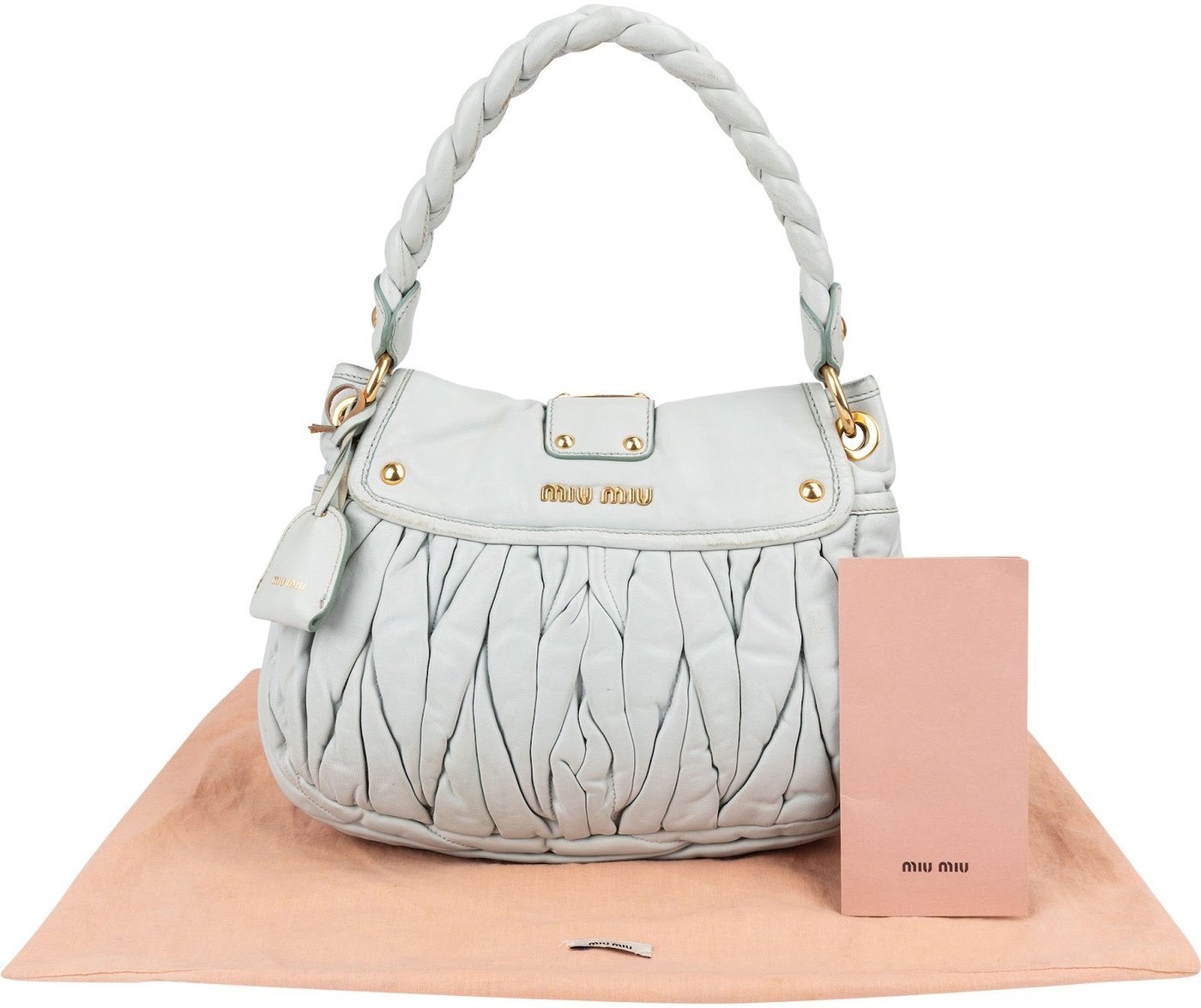 Miu Miu Vitello Lux Coffer Hobo Handbag