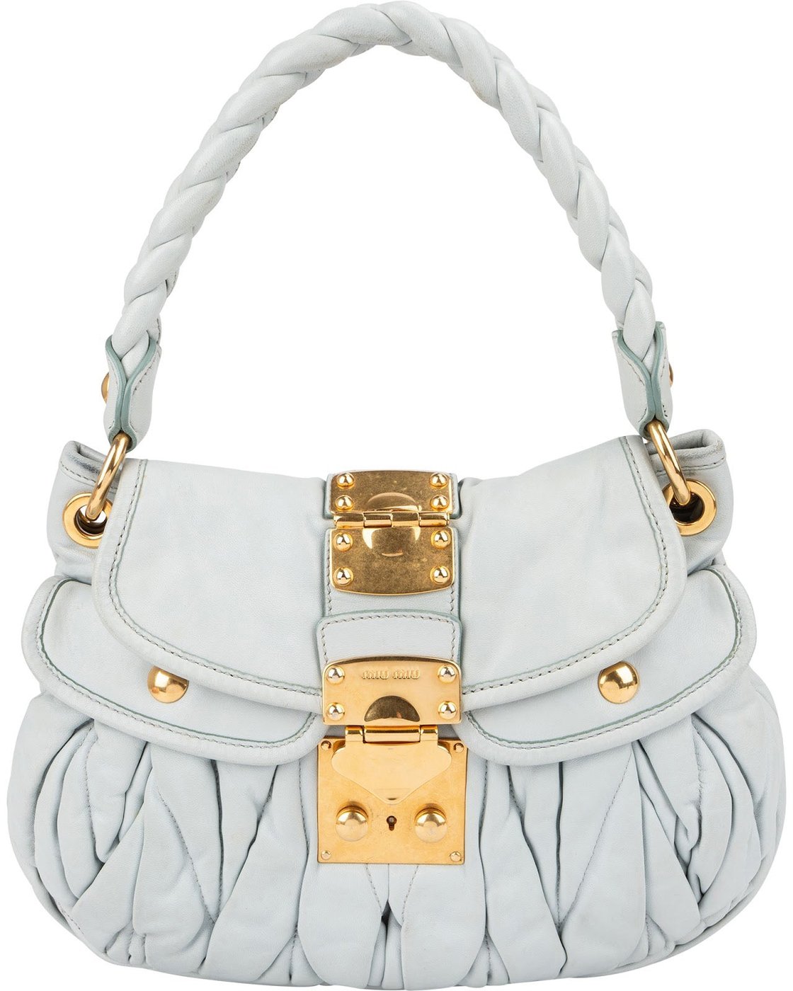 Miu Miu Vitello Lux Coffer Hobo Handbag