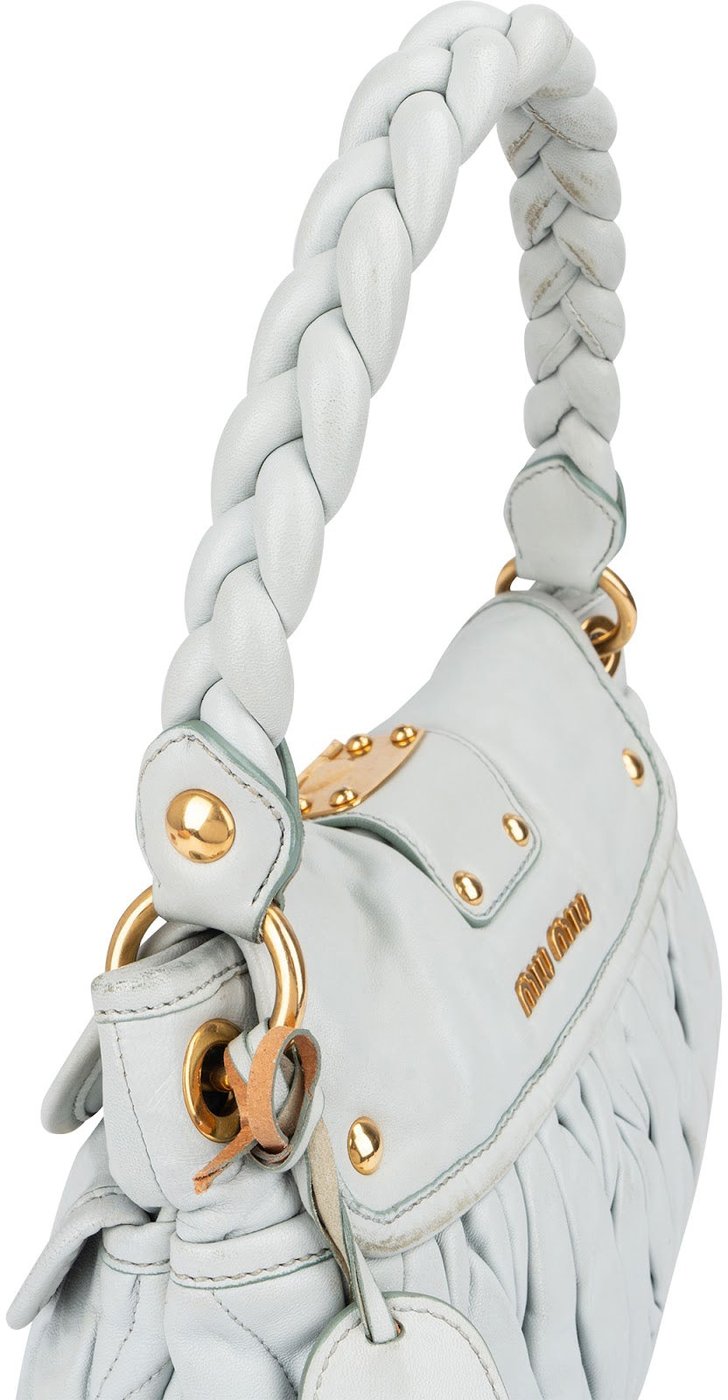 Miu Miu Vitello Lux Coffer Hobo Handbag