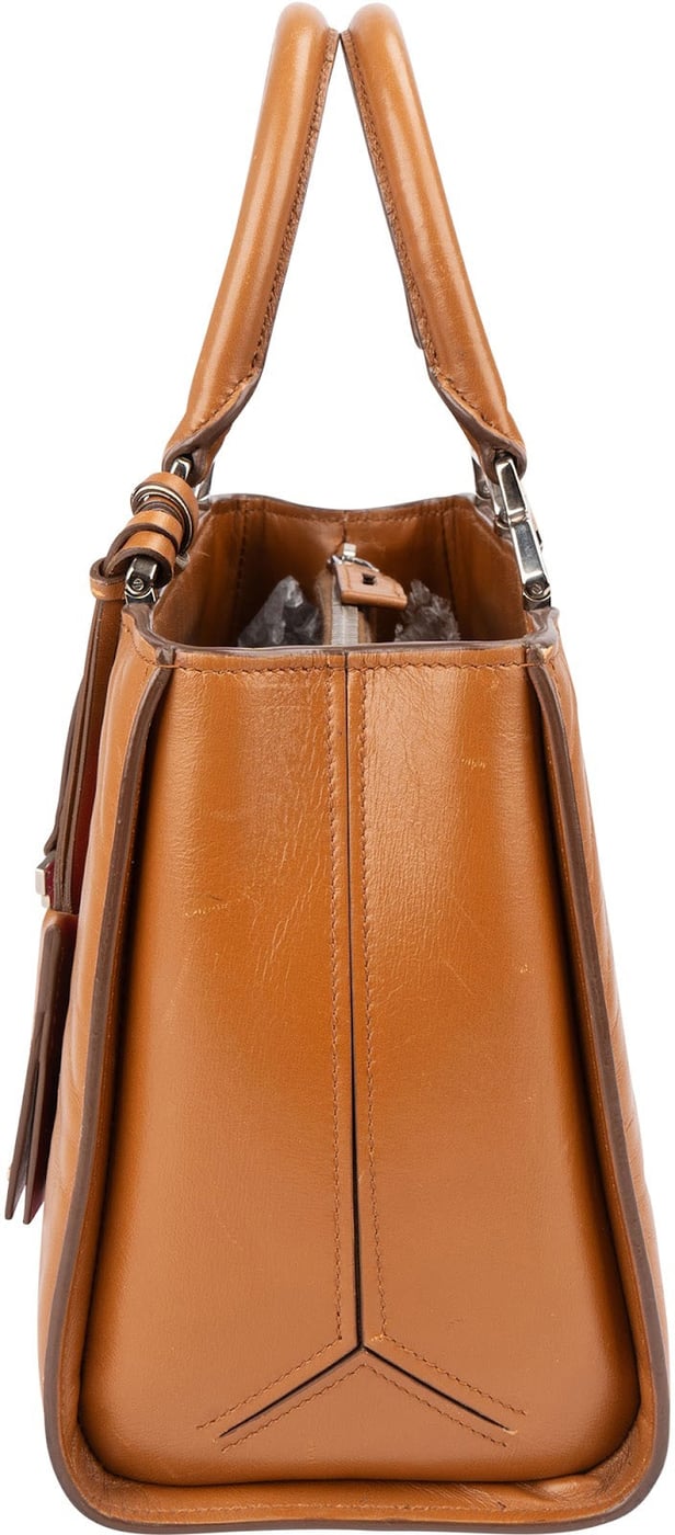 Miu Miu Bicolor Leather Madras Bicolor Tote Handbag