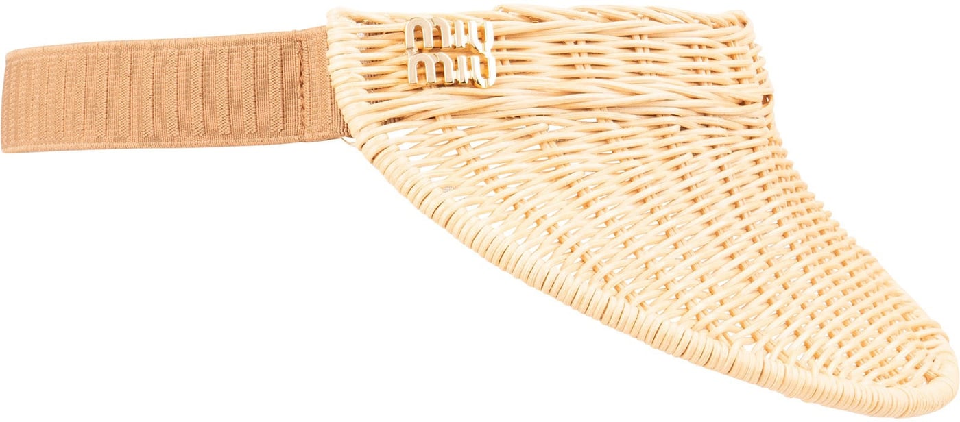 Miu Miu Woven Basket Visor Cap