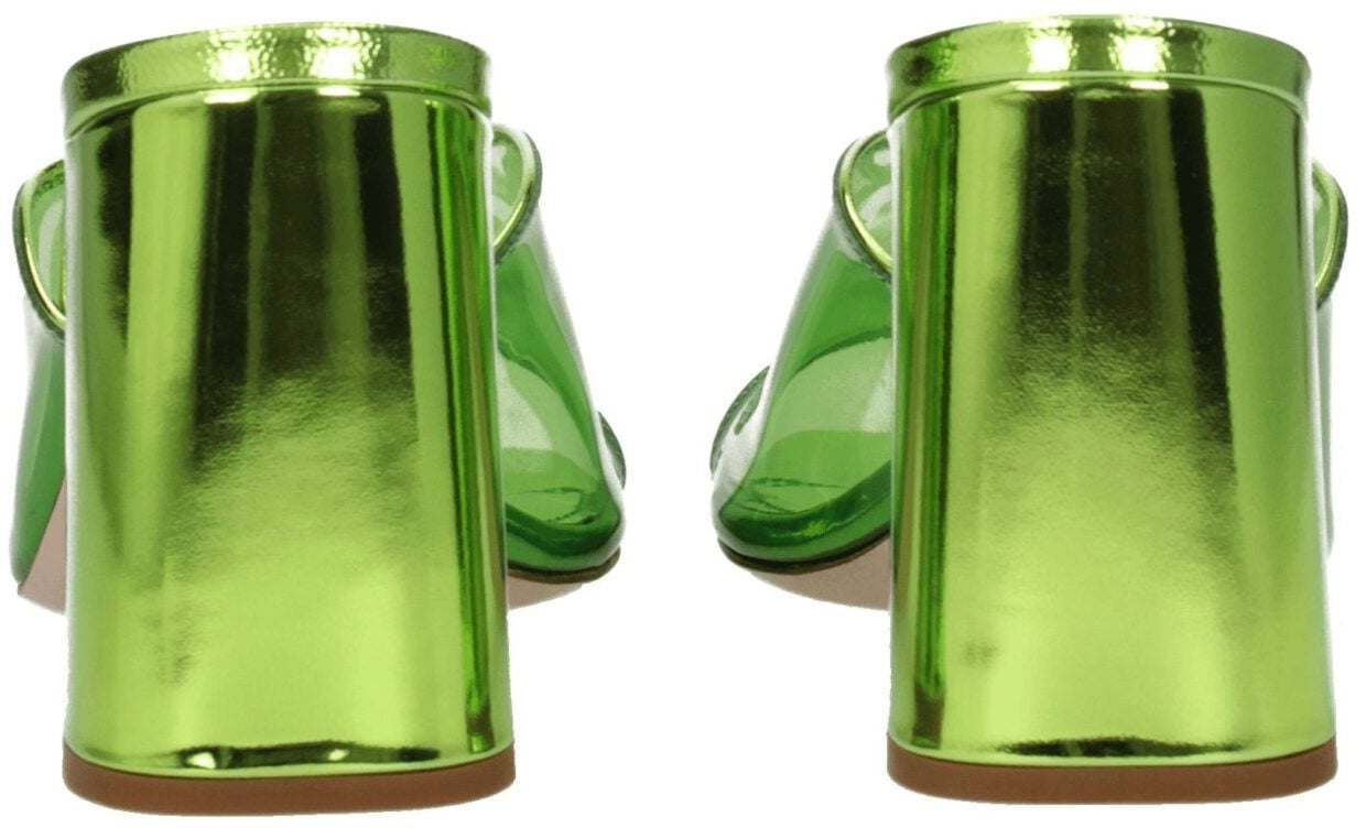 Miu Miu Green Plexiglass Platform Sandals