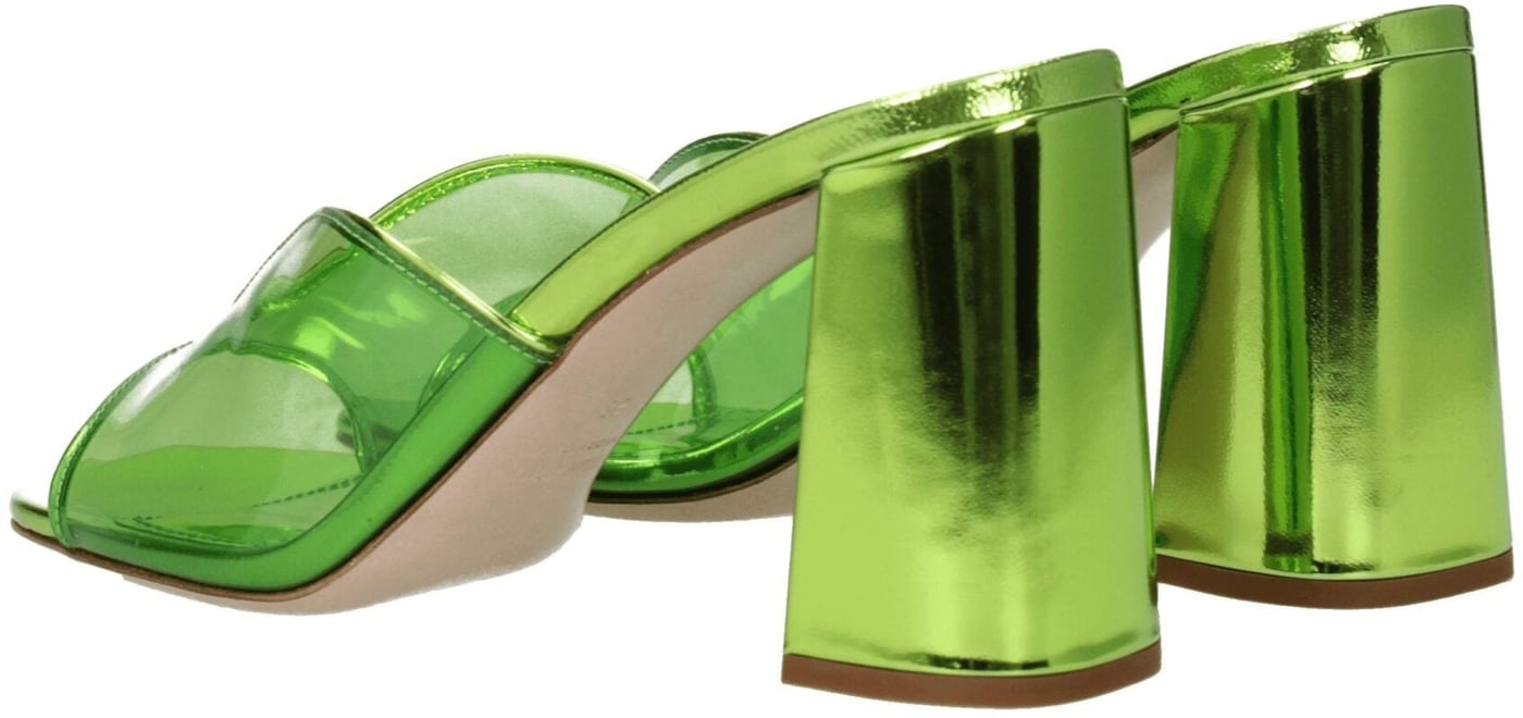 Miu Miu Green Plexiglass Platform Sandals