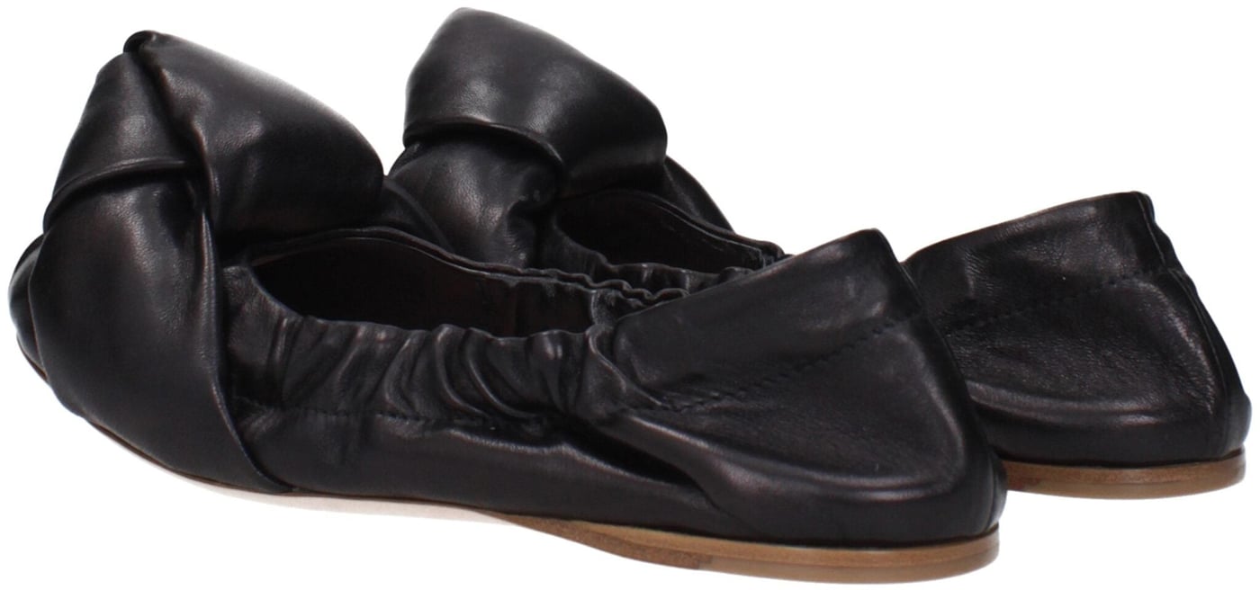 Miu Miu Black Leather Ballet Flats