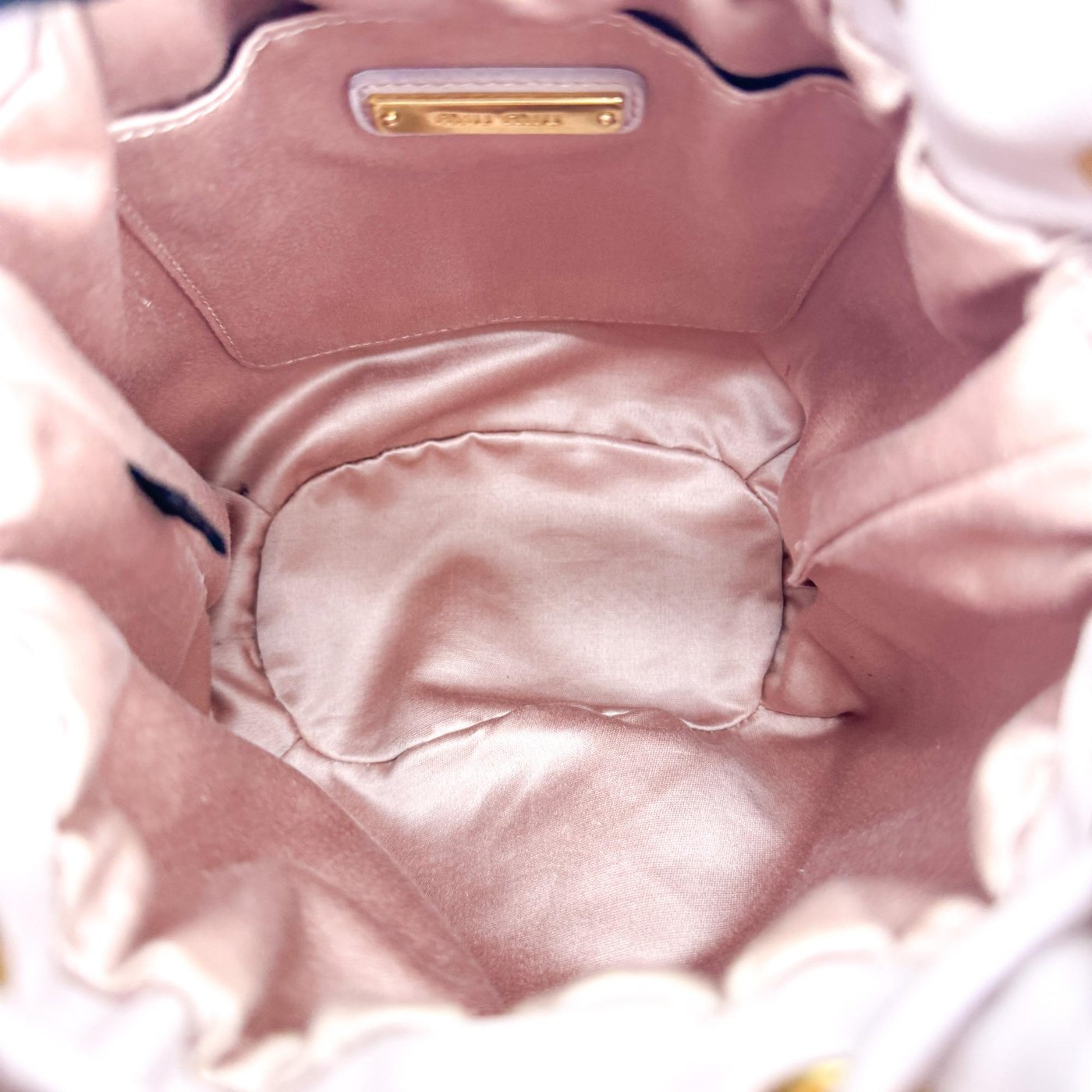 Miu Miu Drawstring Bucket Matelasse Leather Small