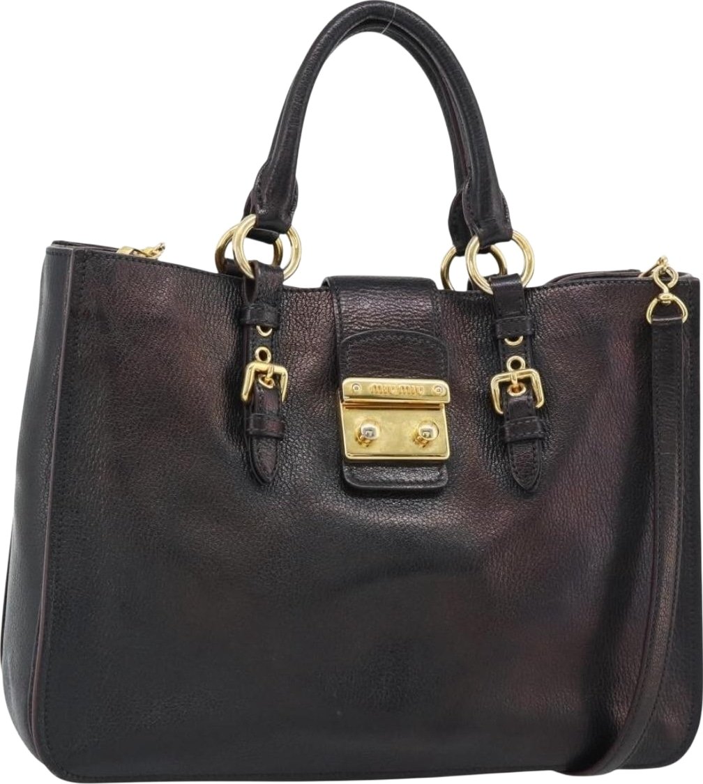 Miu Miu Madras Convertible Lock Leather Small