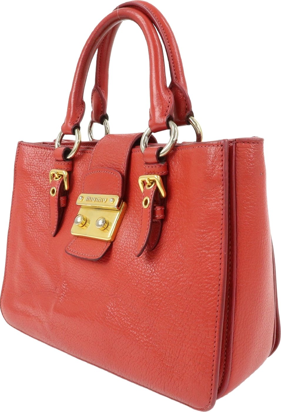 Miu Miu Madras Convertible Lock Leather Small