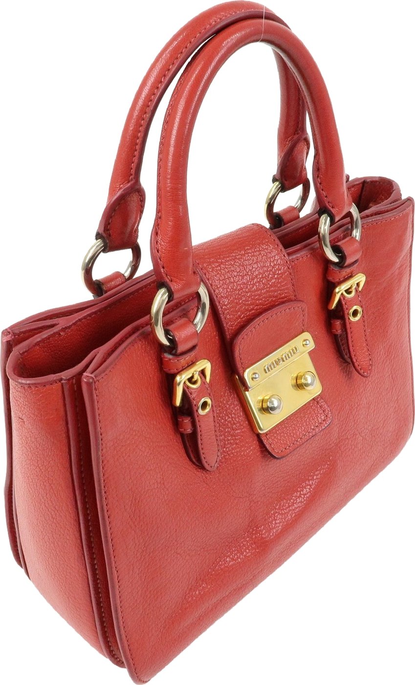 Miu Miu Madras Convertible Lock Leather Small