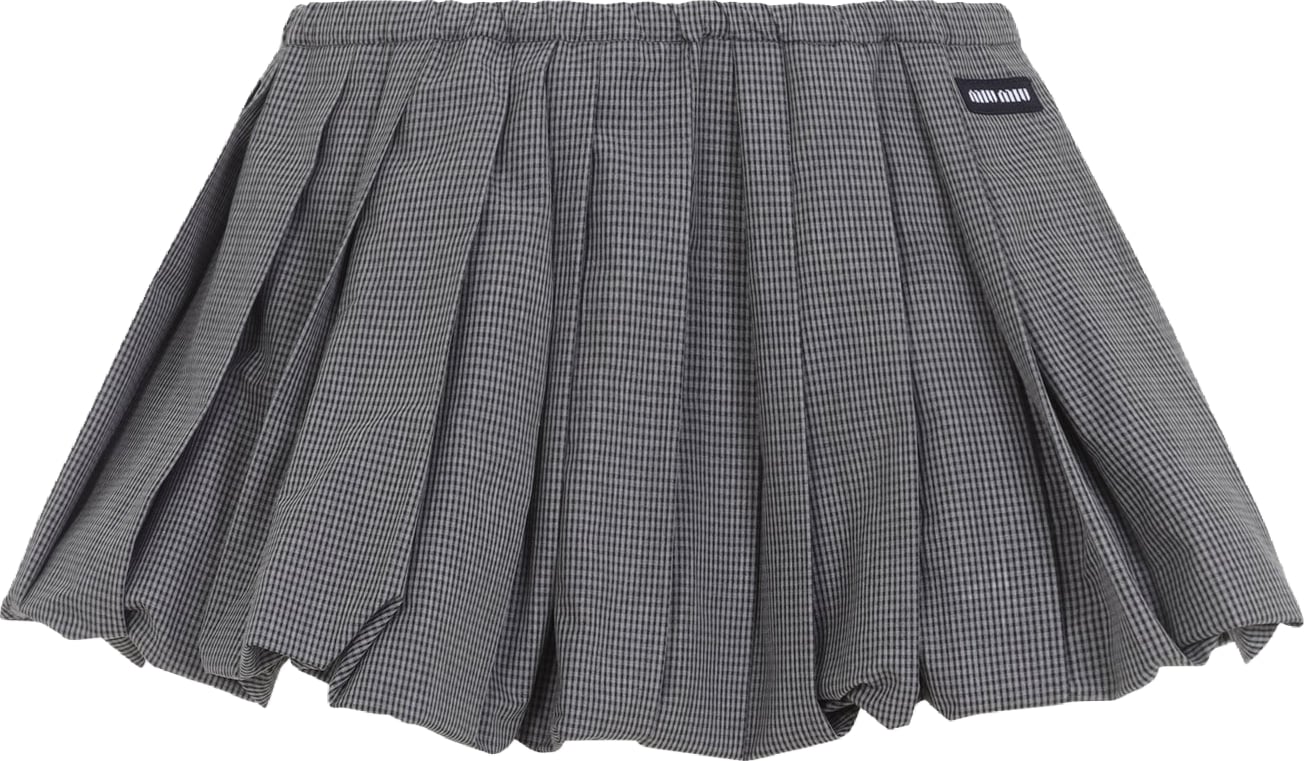 Miu Miu Plissé Check Mini Skirt