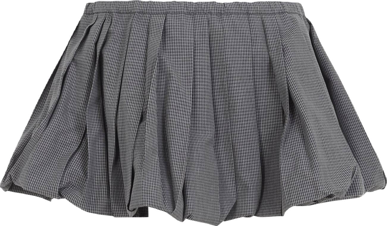 Miu Miu Plissé Check Mini Skirt