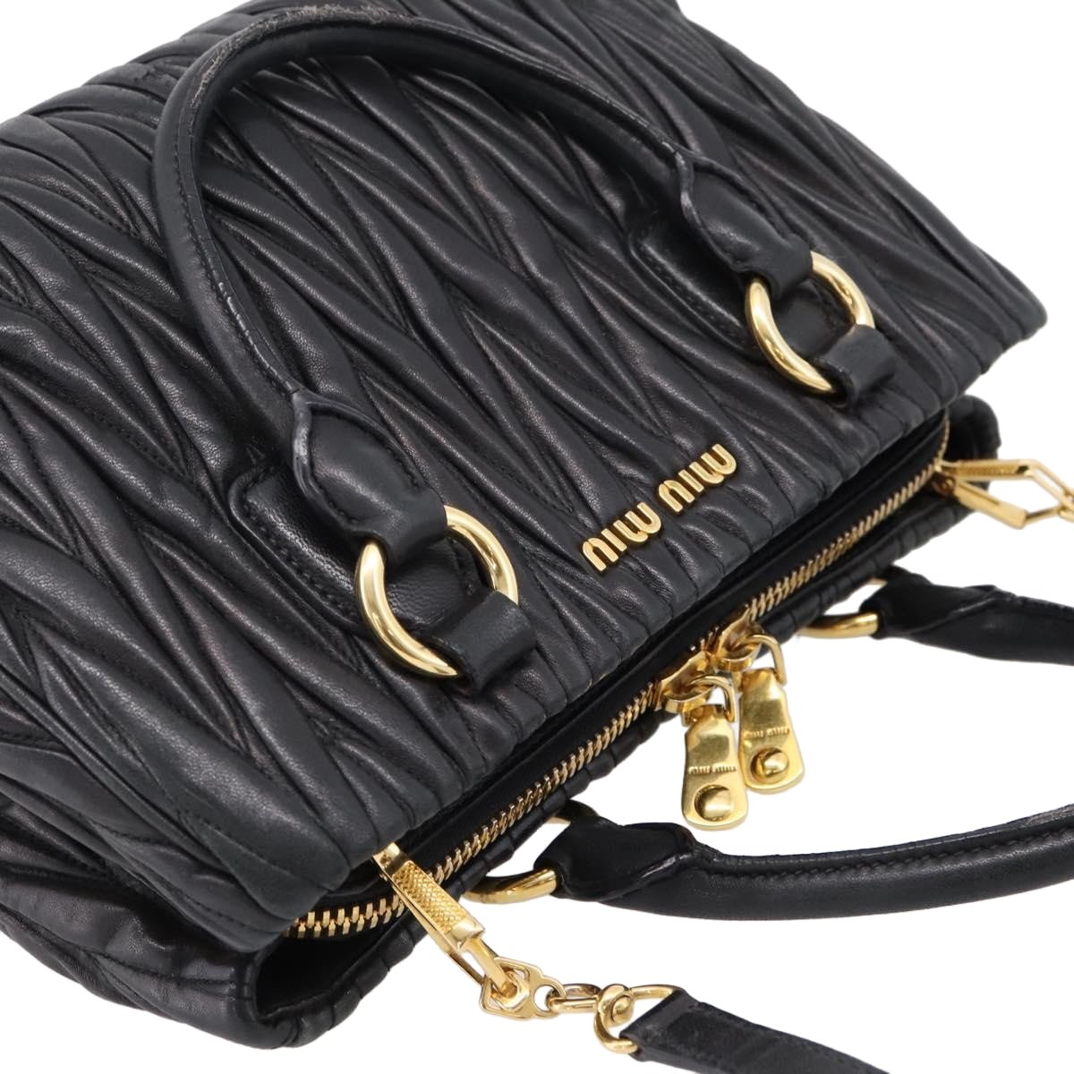 Miu Miu Madras Bowler Matelasse Leather Medium