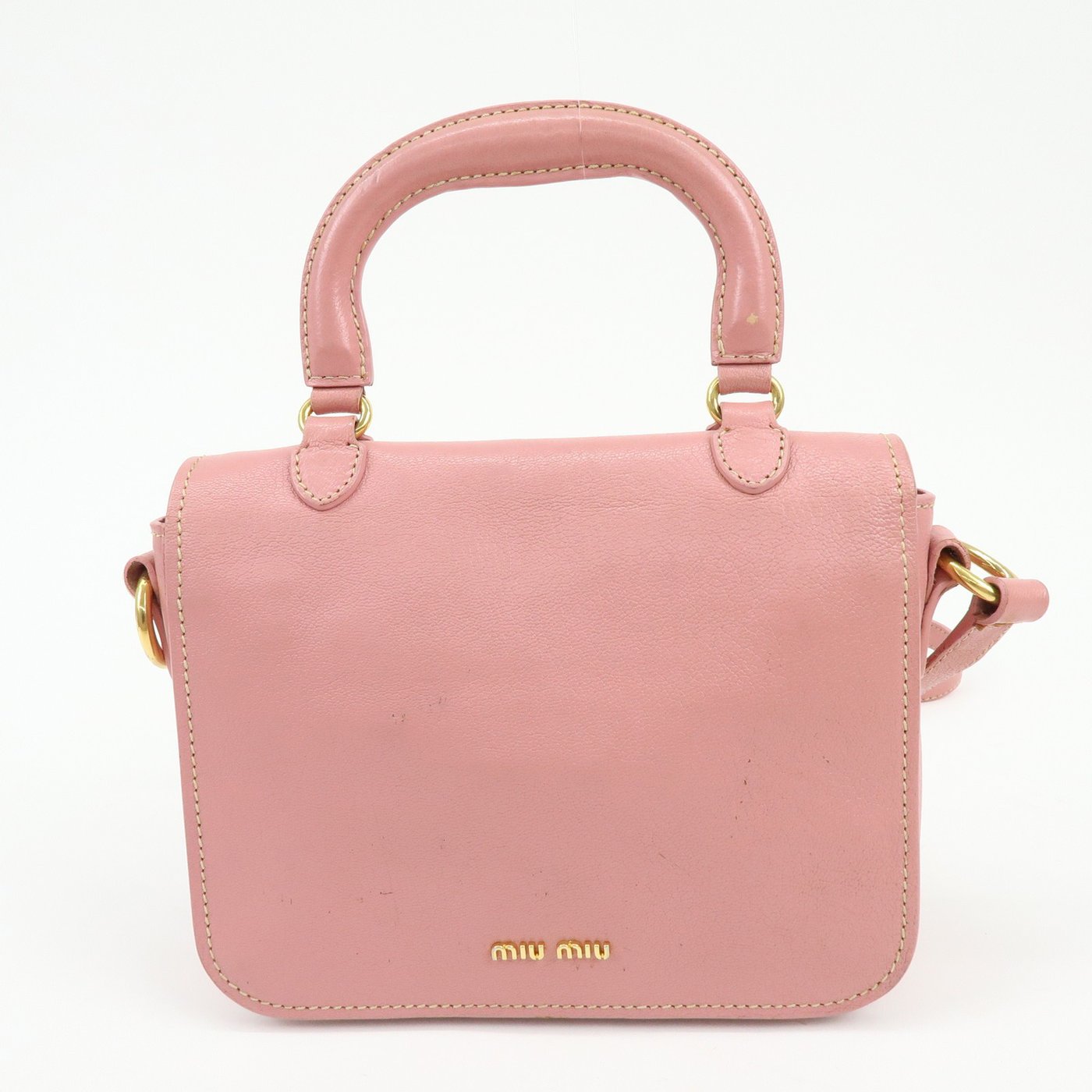 Miu Miu Madras Top Handle Leather Small