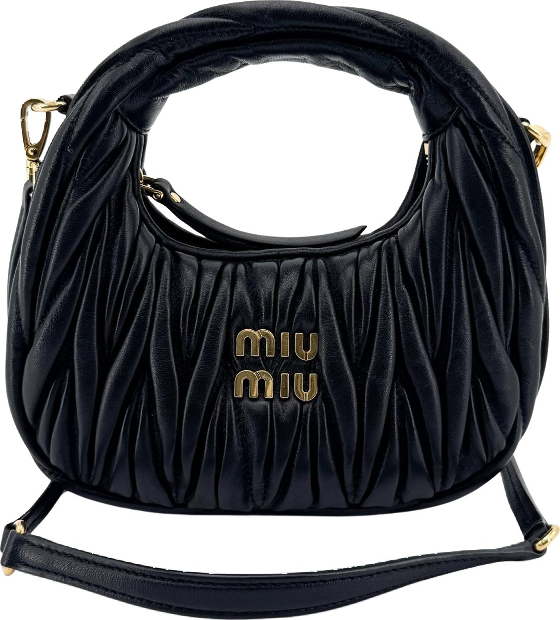 Miu Miu Wander Hobo Matelasse Leather Micro