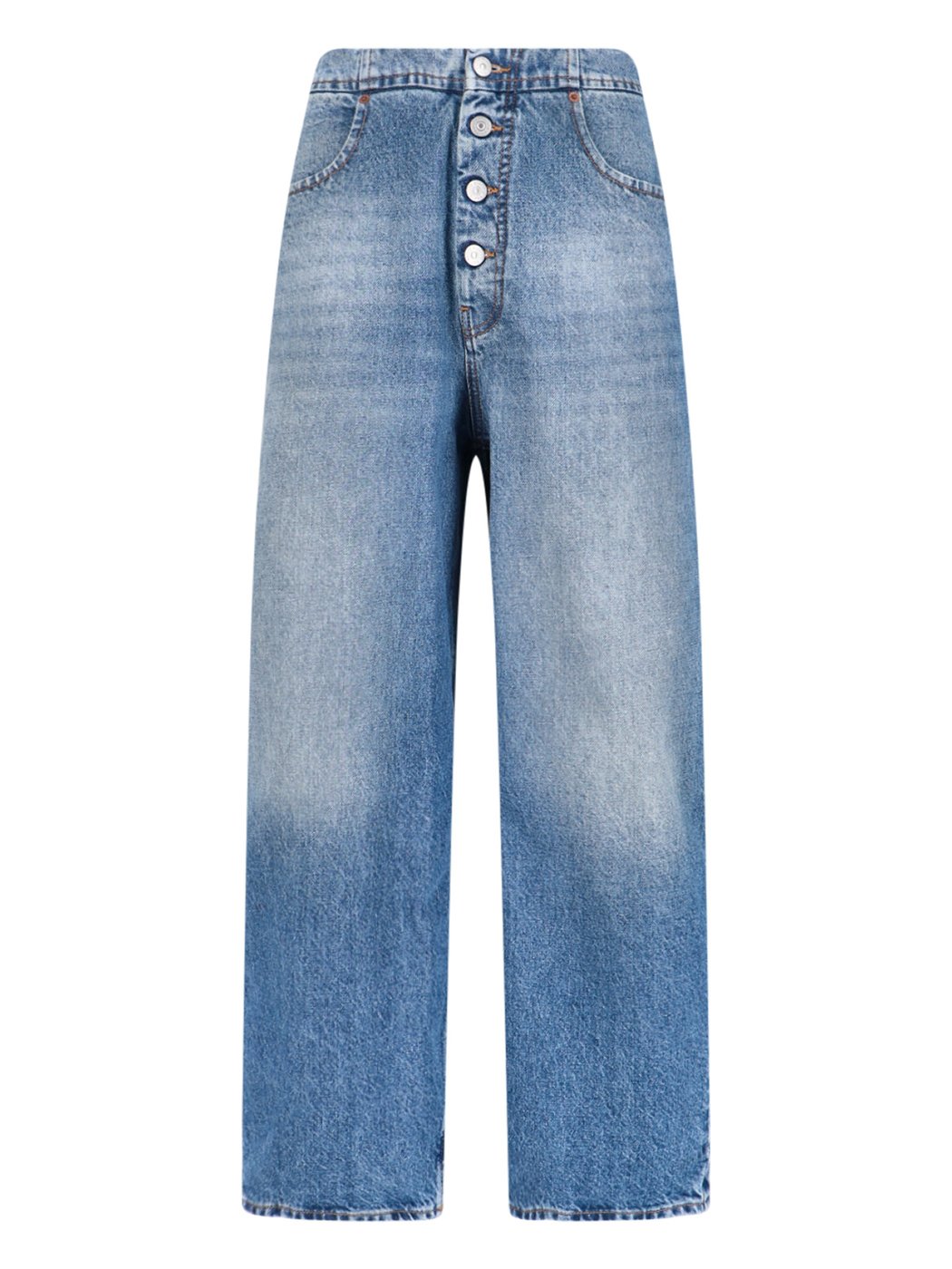 Light Blue Straight-Leg Denim Jeans