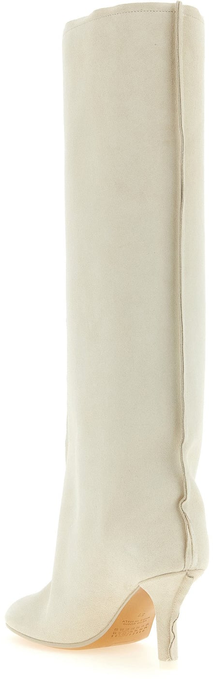 MM6 Maison Margiela White Cowhide Over The Knee
