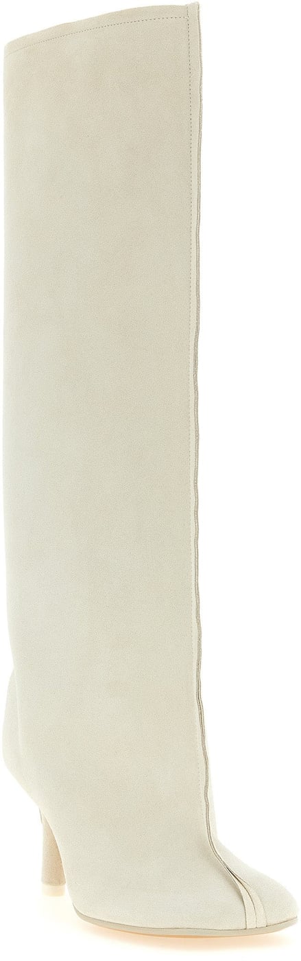 MM6 Maison Margiela White Cowhide Over The Knee