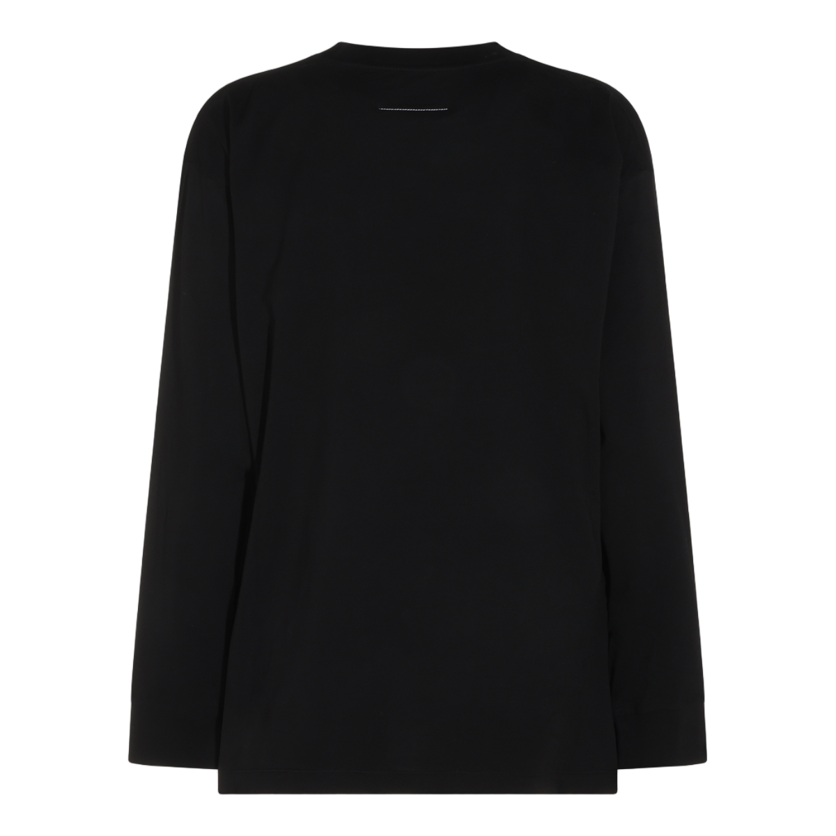 Long-Sleeved Black Top with Handwritten Logo Detail