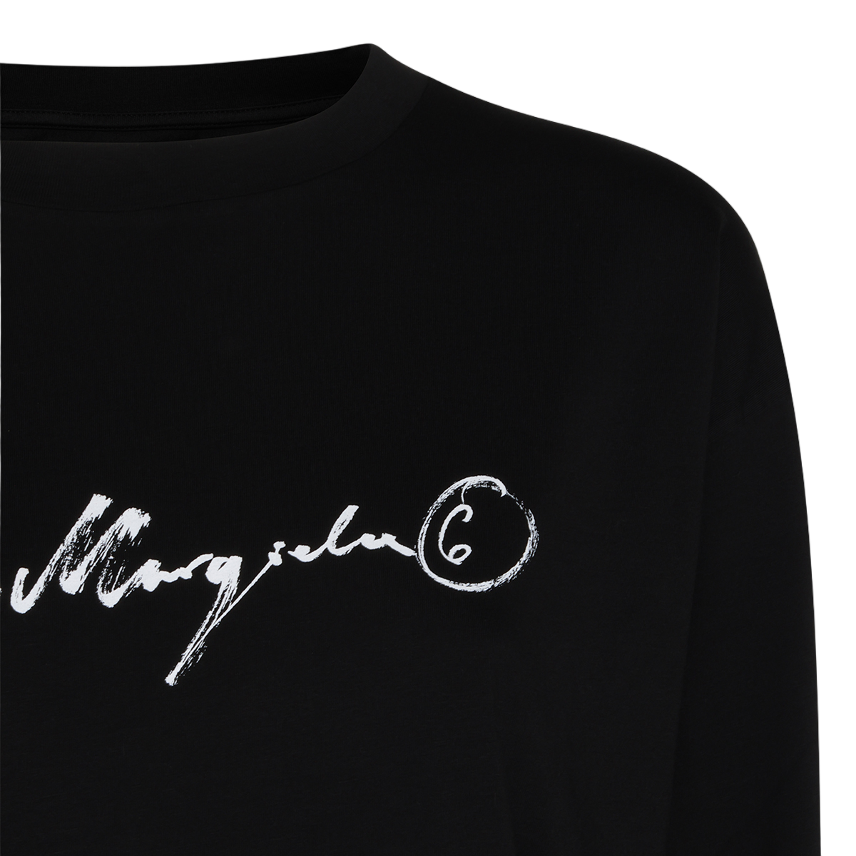 Long-Sleeved Black Top with Handwritten Logo Detail