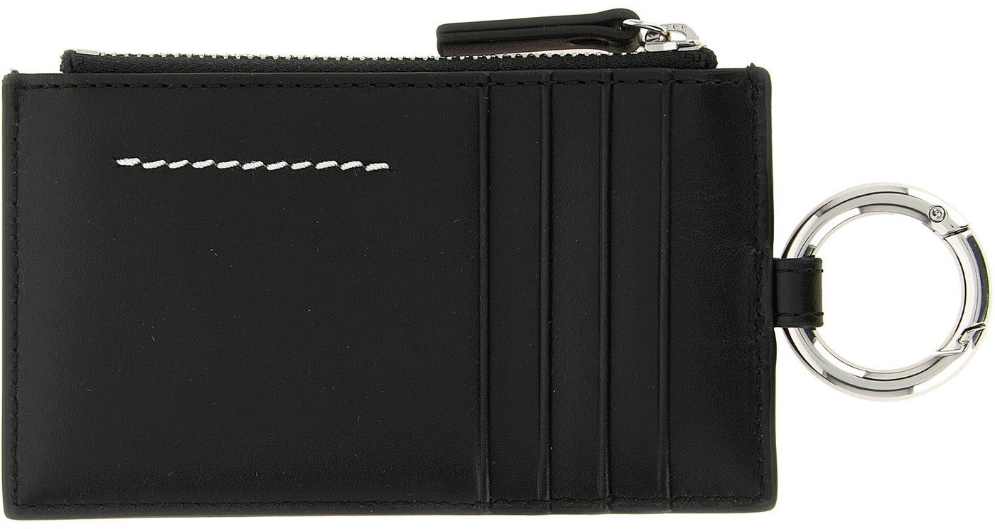MM6 Maison Margiela Black Calfskin Cardholder