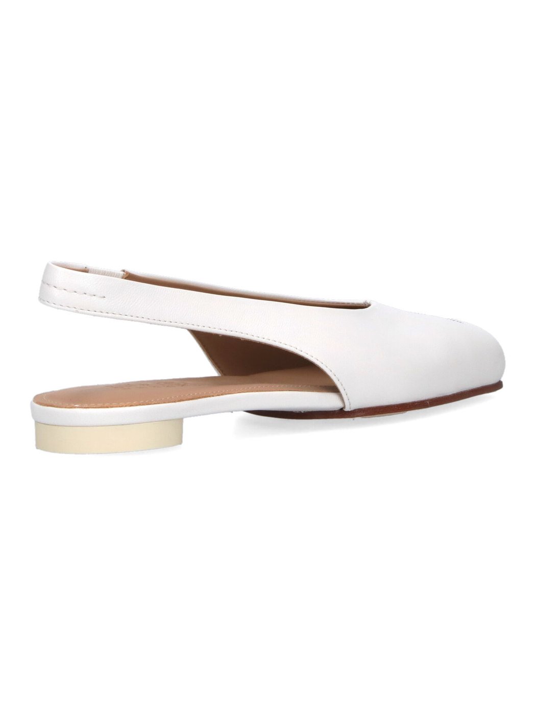 Slingback Ballerina Flats In Smooth White Goat Leather