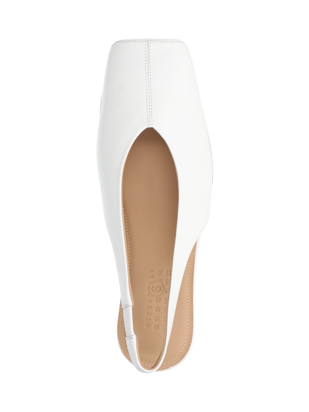 Slingback Ballerina Flats In Smooth White Goat Leather