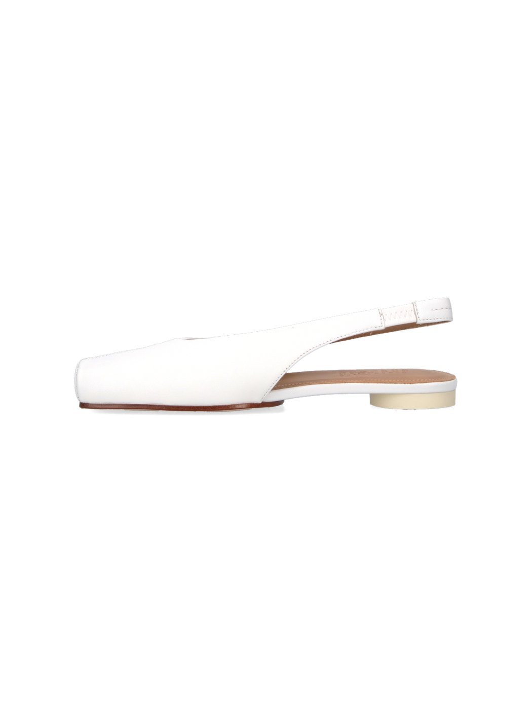Slingback Ballerina Flats In Smooth White Goat Leather